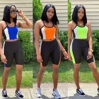 

Sexy Women Backless Halter Crop Top Biker Shorts 2 Piece Set Club Dresses Fashion Tracksuit