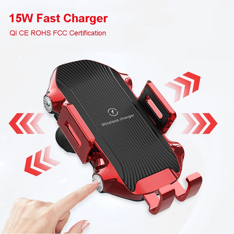 

NEW Car Wireless Charger Holder 15W 10w Fast charging Qi Wireless Charging Phone stand Car Automatic Sensor Wireless Charger, Red, black, yellow,blue, white