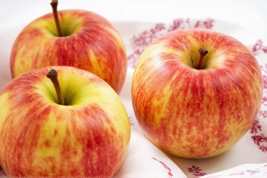Various apple varieties and cinnamon sticks arranged on rustic wooden table