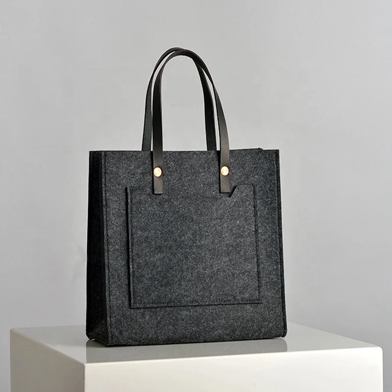 

New Fashion Woman Shoulder Storage HandBag Ladies Shopping Purse Pouch Felt Totes Bag, Customizable