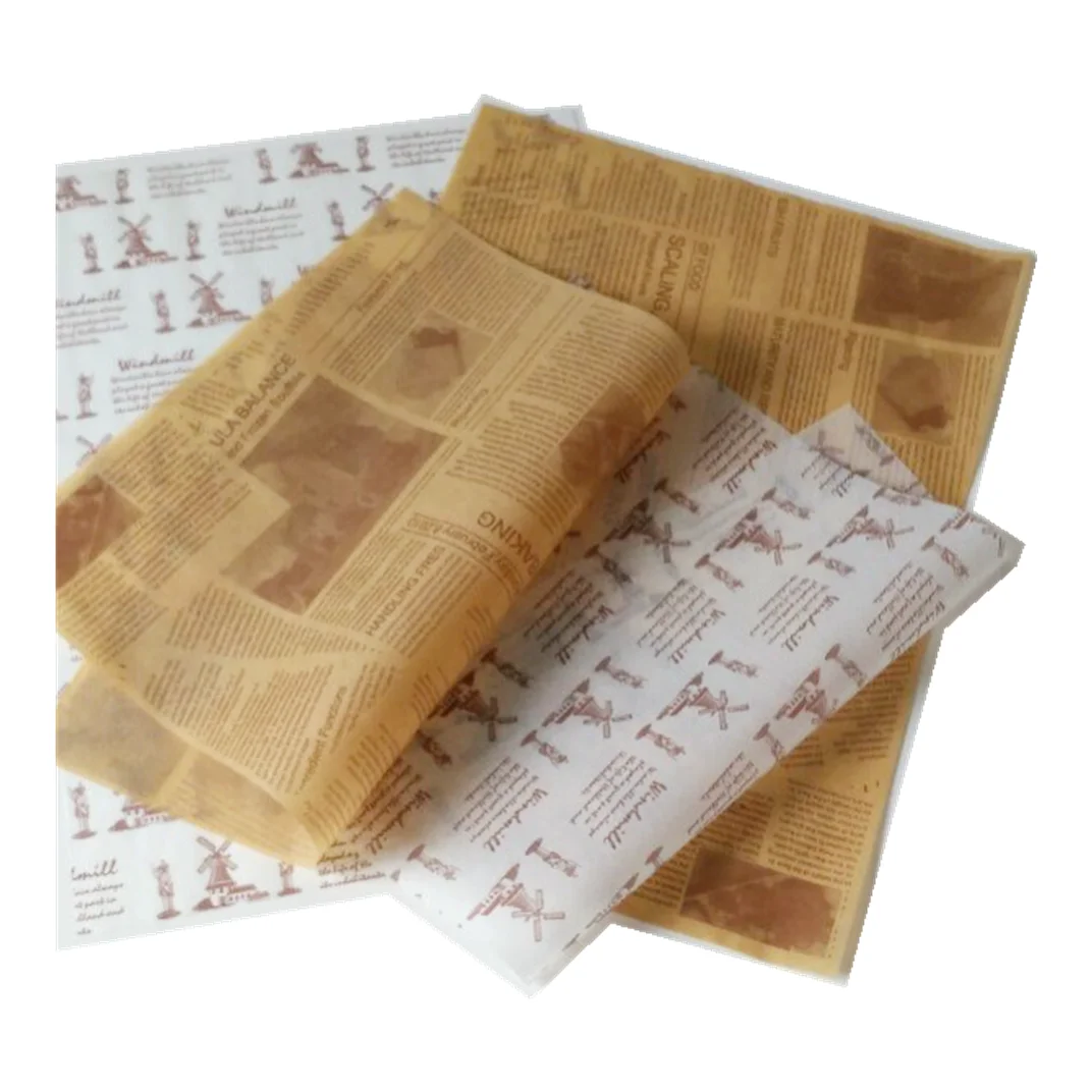 

Custom Logo Print/Size Burger/Sandwich Wrap Greaseproof Wax Deli Paper