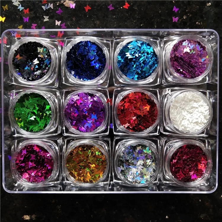 

Hot Sale 3mm Laser Butterfly Nail Art Glitter for Nail Art Decoration