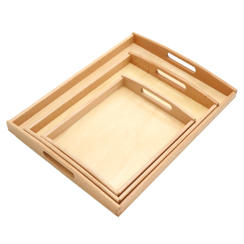 

Wooden Montessori Tray Set Montessori Practical Life Materials Educational Sensory Toys For Children Teaching Aids