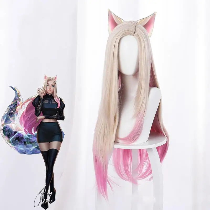

Funtoninght most people's wants KDA League Of Legends cosplay wigs Ahri the Nine-Tailed Fox cosplay wigs for party supplies, Pic showed