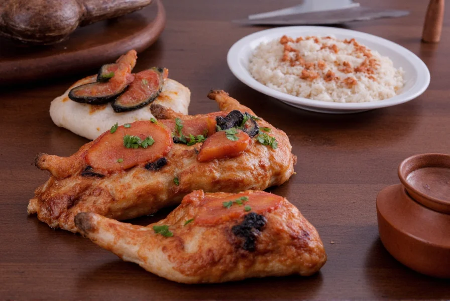 Different rubs and sauces displayed on a wooden tray