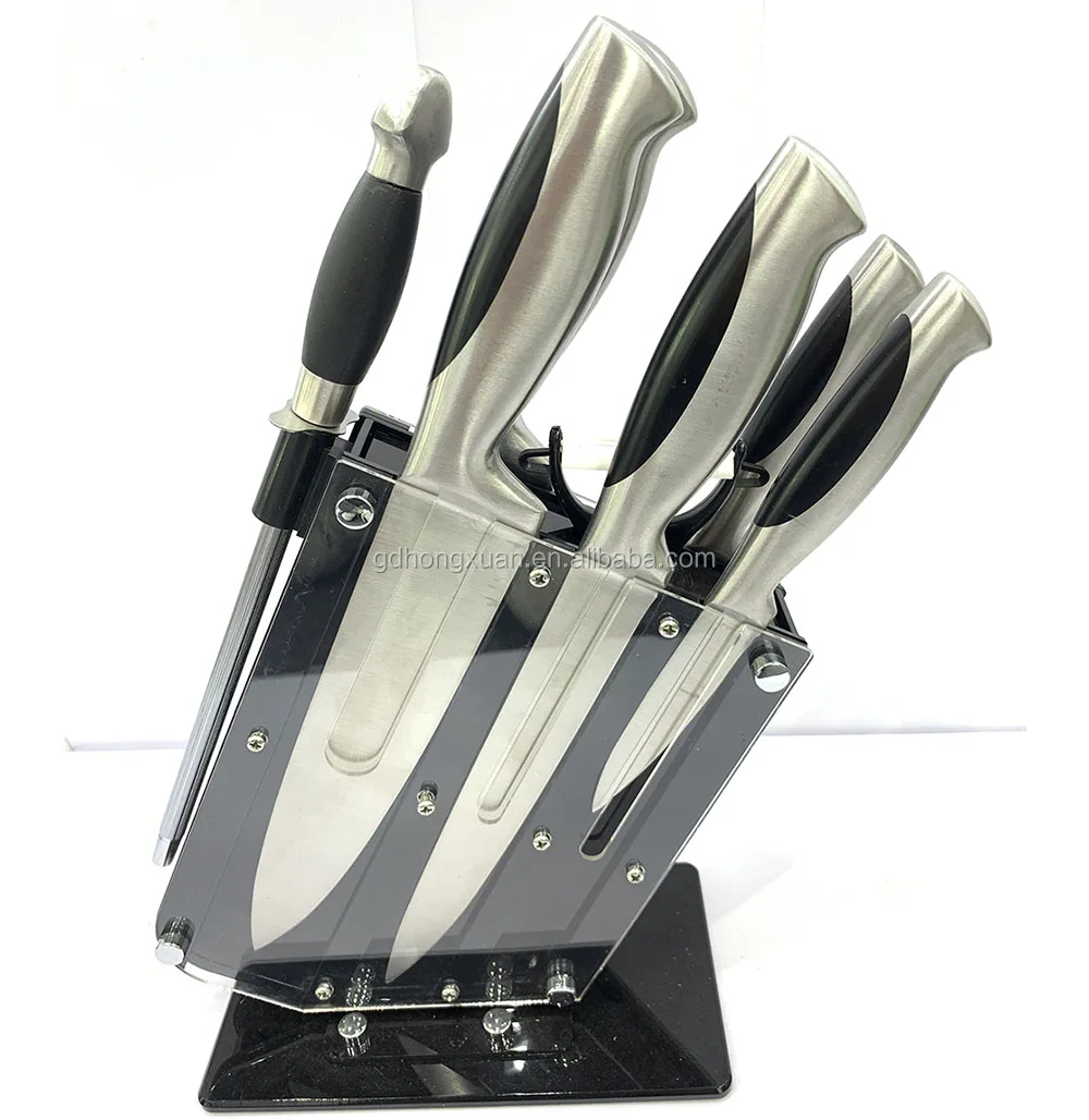 7 Pieces Ultra Sharp Stainless Steel Kitchen Knife Set With Acrylic