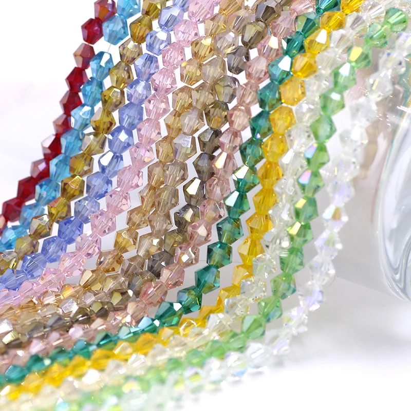 

Faceted Bicone Glass Beads For Jewelry Making 6mm/8mm AB Pointed Crystal Beads For Women Pendant DIY Accessories 5strips/batch