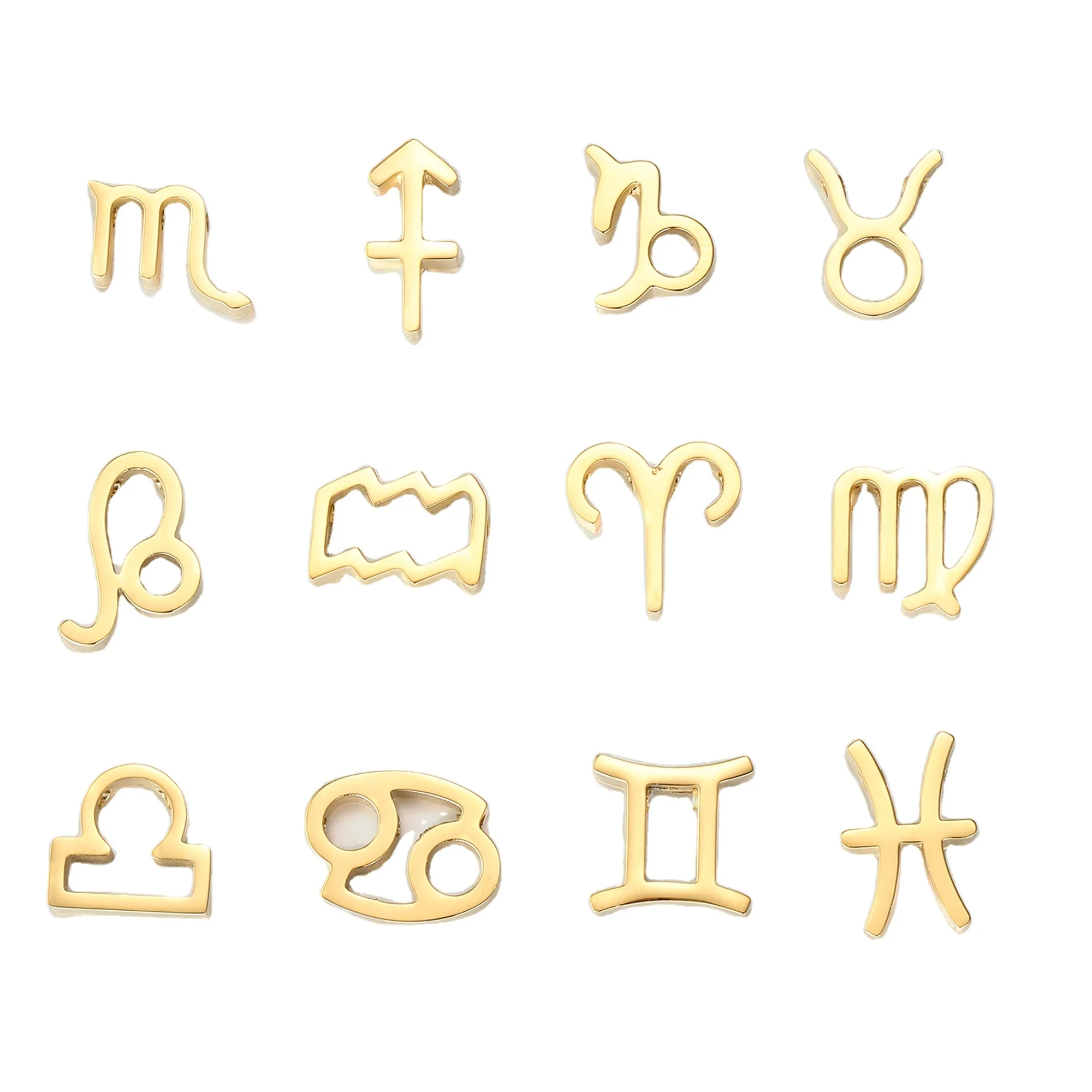 

wholesale unique accessories jewelry zodiac charms stainless steel 14k gold pendant for chain necklace