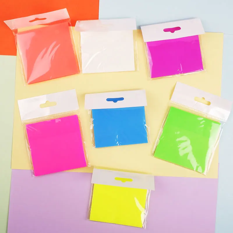 

Waterproof transparency clear PET sticky note Adhesive Memo Pad for school students customized logo Self-Stick Colored notes