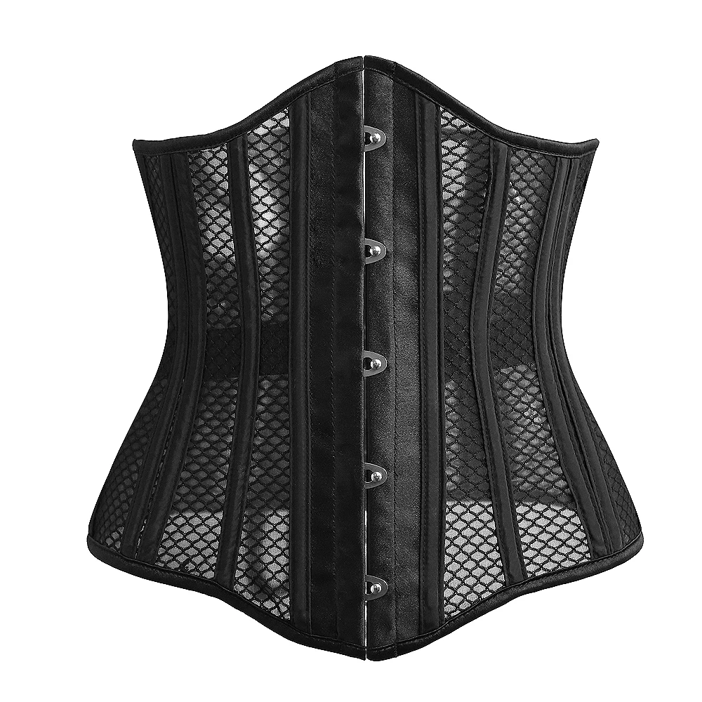 

Mesh Steel Boned Corset for Weight Loss Short Torso Heavy Duty Underbust Waist Trainer Corset