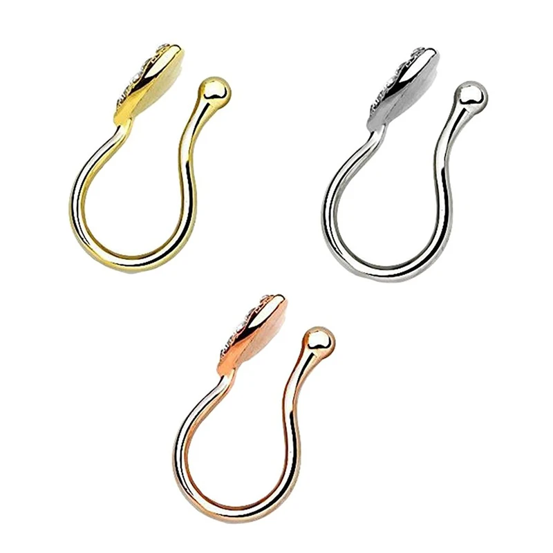 

High Quality Nose Cuff Faux Nose Ring Gold Color Heart Shape Non Piercing Nose Clip Body Jewelry