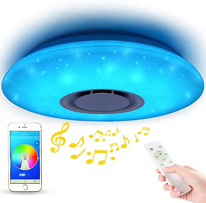 Amazon top selling modern indoor living room music smart led ceiling light with bluetooth speaker