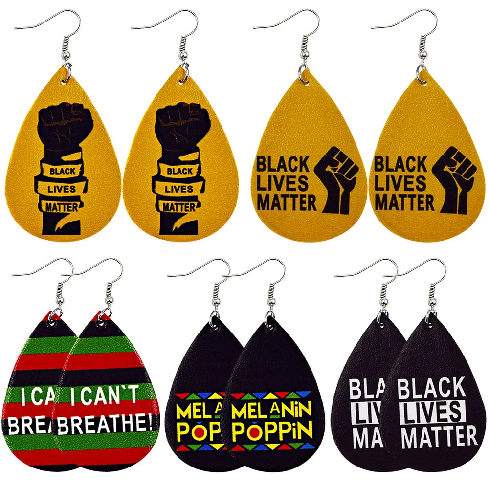 

black lives matter leather earrings i can't breathe earrings