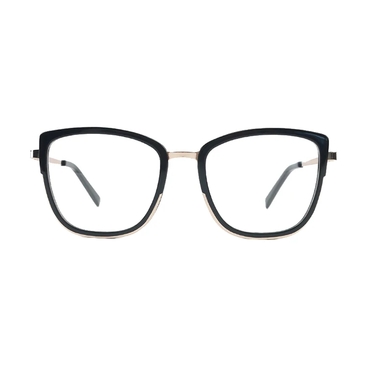 

2021 new trendy metal acetate eyeglasses for women blue lens blocking fashion optical frames