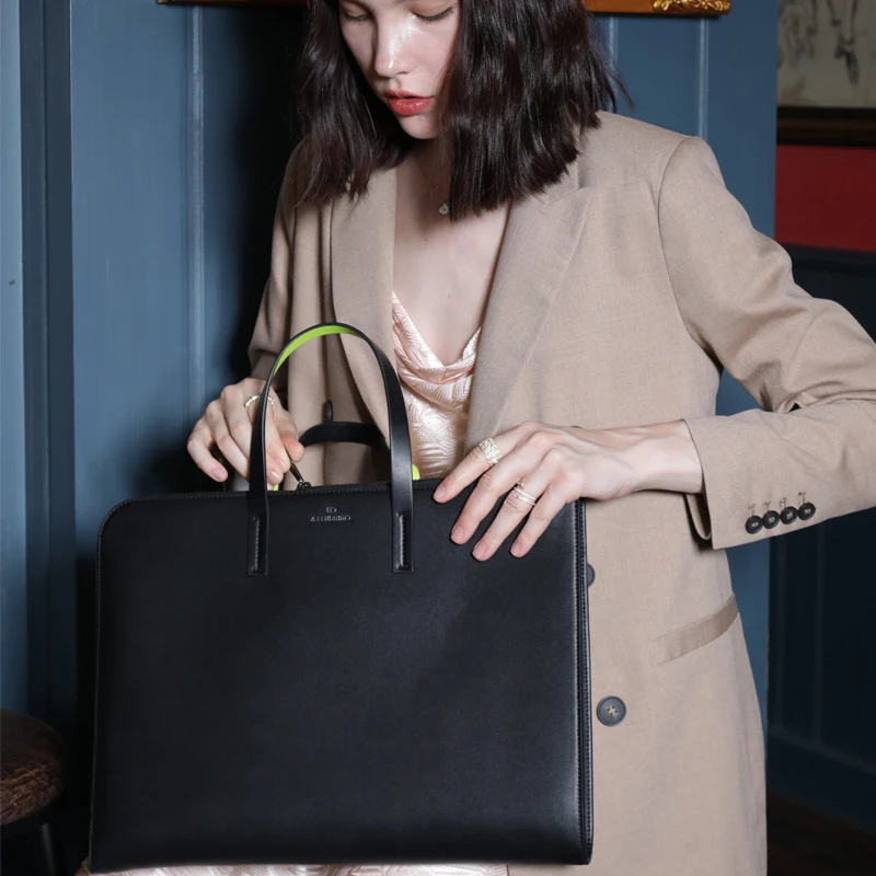 

Susen Chrisbella Trendy Large women Crossbody exquisite handbag emboss pu leather design lady office tote bag, Black