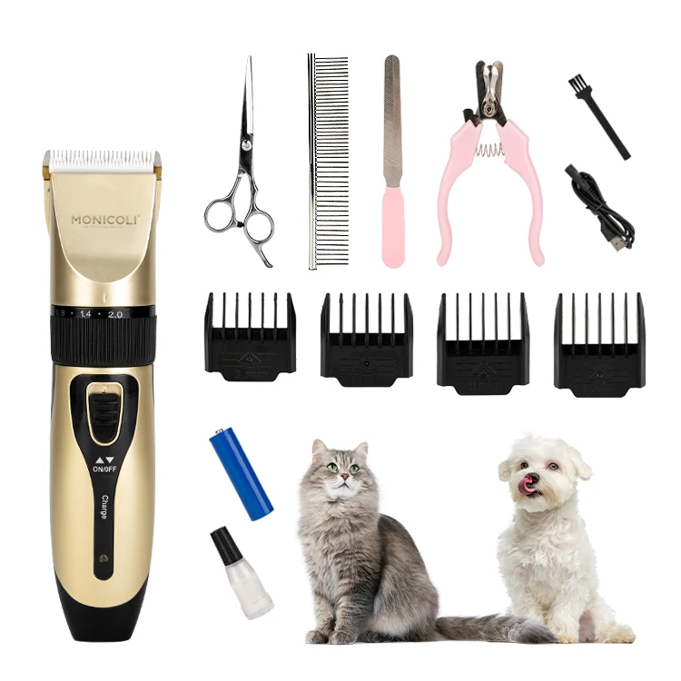 

5 In 1 Pet Supplies Portable Self Clean Hair Remover Comb Mop Brush Kit Set For Dog Cat Pet Cleaning Grooming Products Tool, Gold