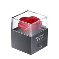 

China Manufacturer Acrylic Flower Rose Wedding Gift Ring jewelry box bracelet necklace box