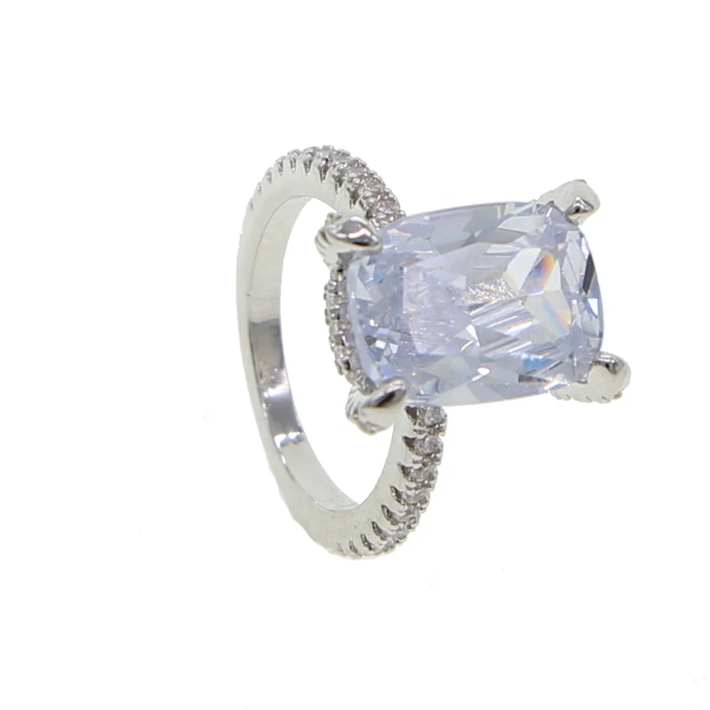 

Luxury Female White Bridal Wedding Ring Set Fashion Silver Filled Jewelry Promise CZ Stone Engagement Rings For Women