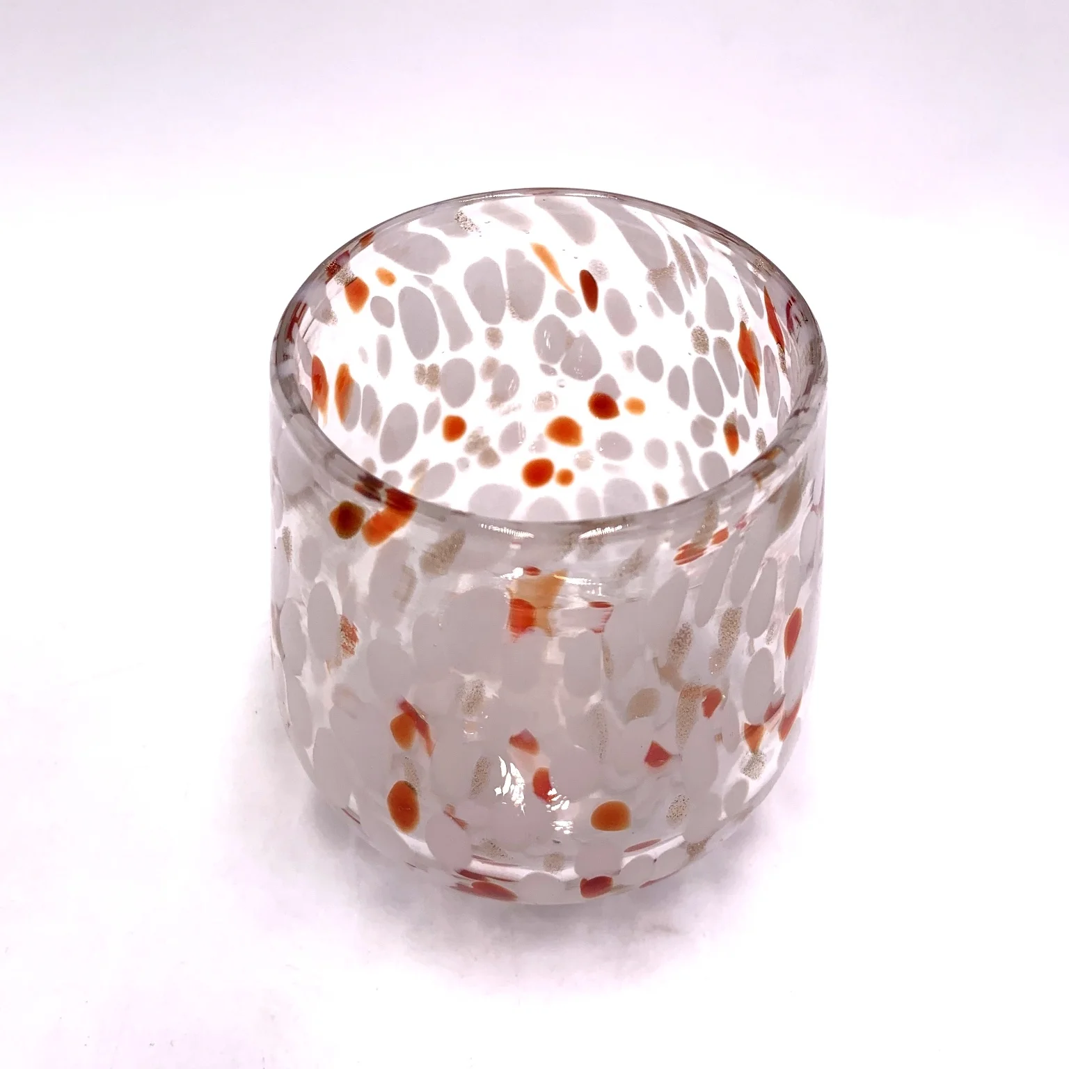Unique Blown White Spots Glass Candle Jars And Candle Holders Buy Candle Jars,Unique Candle