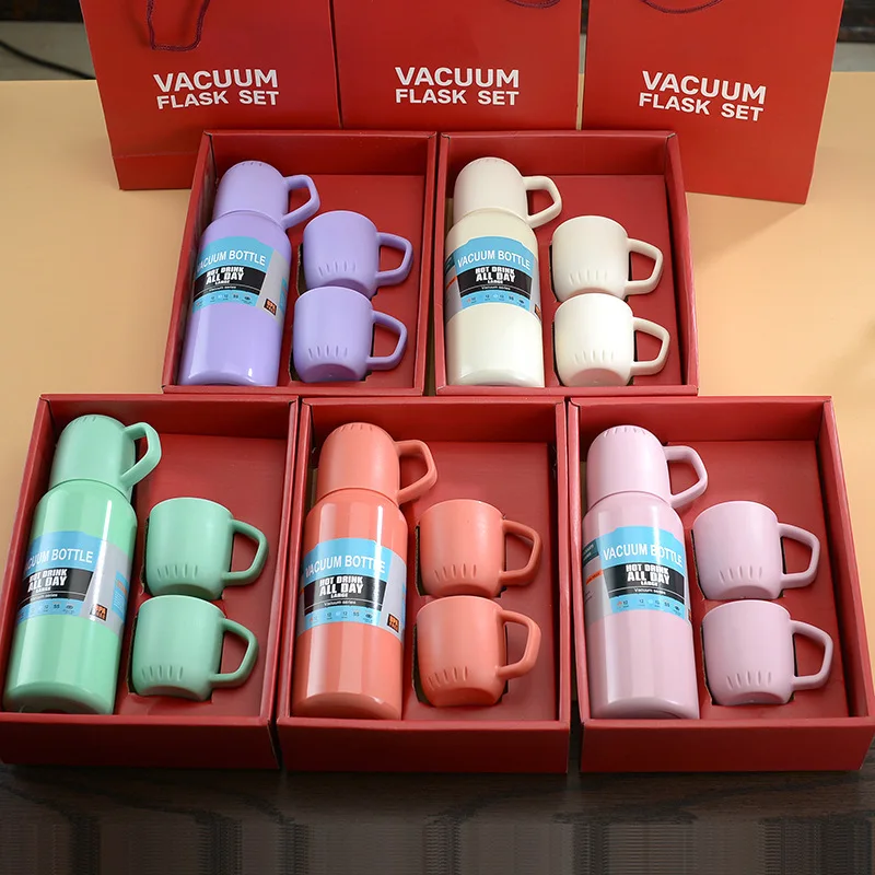 

Z01 Macaron Customized Color Flask Cup Double Walled Stainless Steel Water Bottles Vacuum Thermos Portable Sport Water Cup
