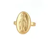 Gold Silver 16/17/18mm Multiple Sizes Religious Virgin Mary Catholic Round Rings Alloy Rings lap