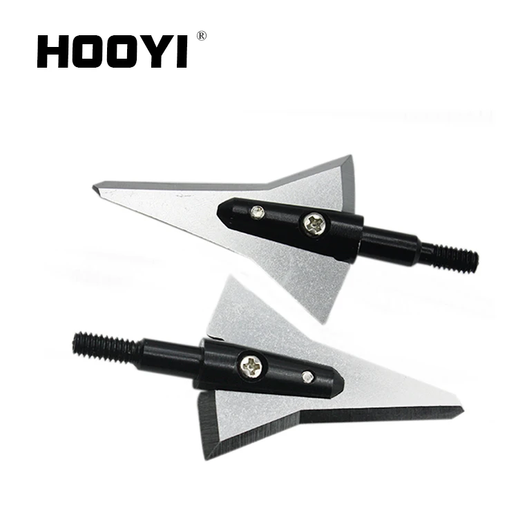 

Stainless Steel right wing Single Bevel Broadheads Expandable Hunting Broadheads 125Grain, Black