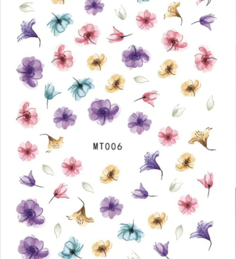 

MT001-MT012 2D Adhesive Spring Festival Flower Fruit Nail Sticker Nail Polish Glue Nail Decal