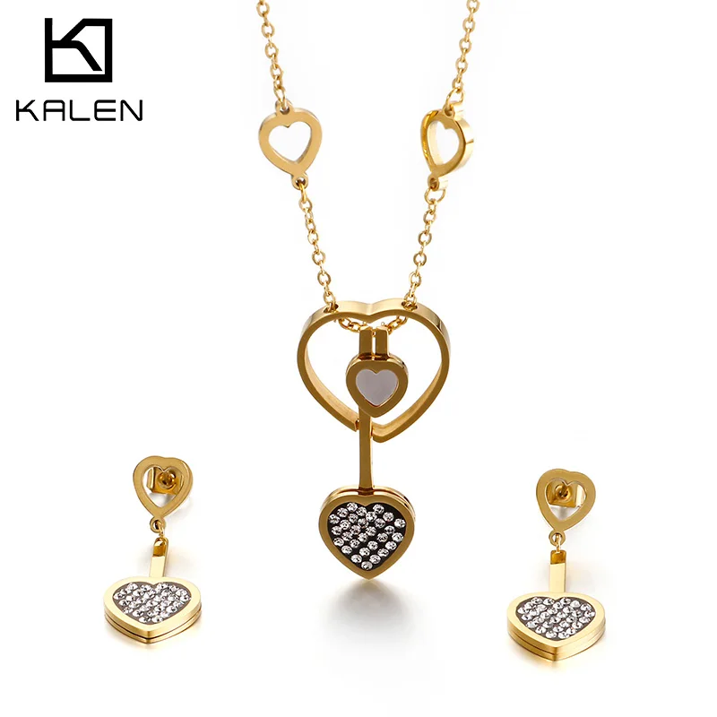

2020 Custom Fashion Necklace Women Earrings And Necklace Sets Zircon Necklace Set For Gift, Gold,sliver