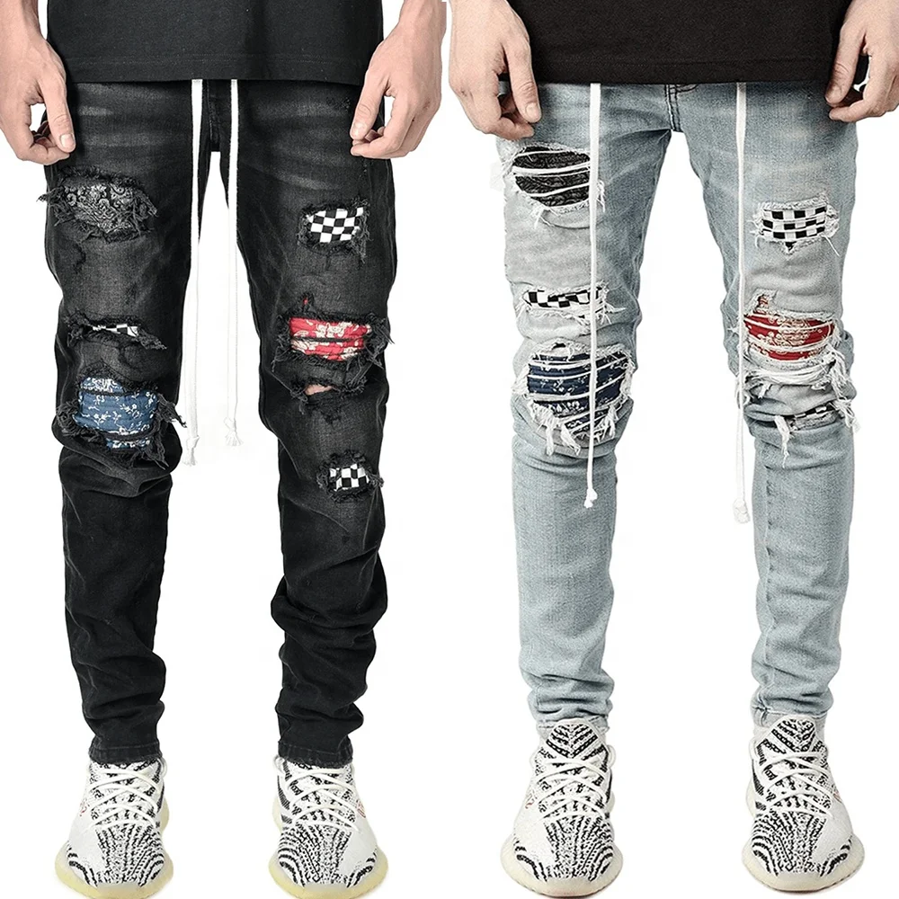

2021 Casual Style Brand New Arrivals Wholesale Clothing Fashion Skinny Distressed Damage Denim Ripped Men Jeans Pants