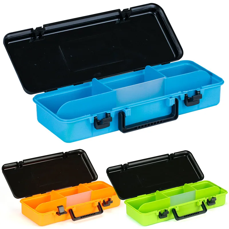 

WEIHE 4 compartments Multi-function Fish box With removable partition Fishing Tackle Boxes Tools, See details