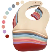 

Custom New Color Soft Silicone Wipe Clean Waterproof Baby bibs