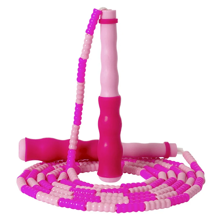 

Best Selling In 2021 Adjustable Speed PVC Beaded Heavy Bamboo Joint Skip Rope Workout, Blue pink purple green