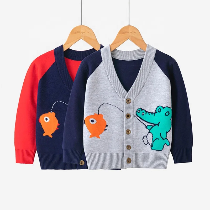

New winter European and American kid's cartoon knitting cardigan baby boys' pattern sweater coat for children's wear clothes