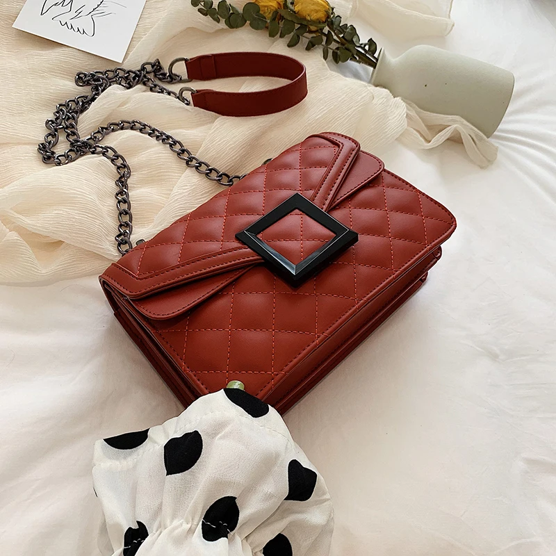 

Wholesale small pu leather ladies sling crossbody bag women square bag lady chain shoulder messenger bag 2021, As show or custom you like color