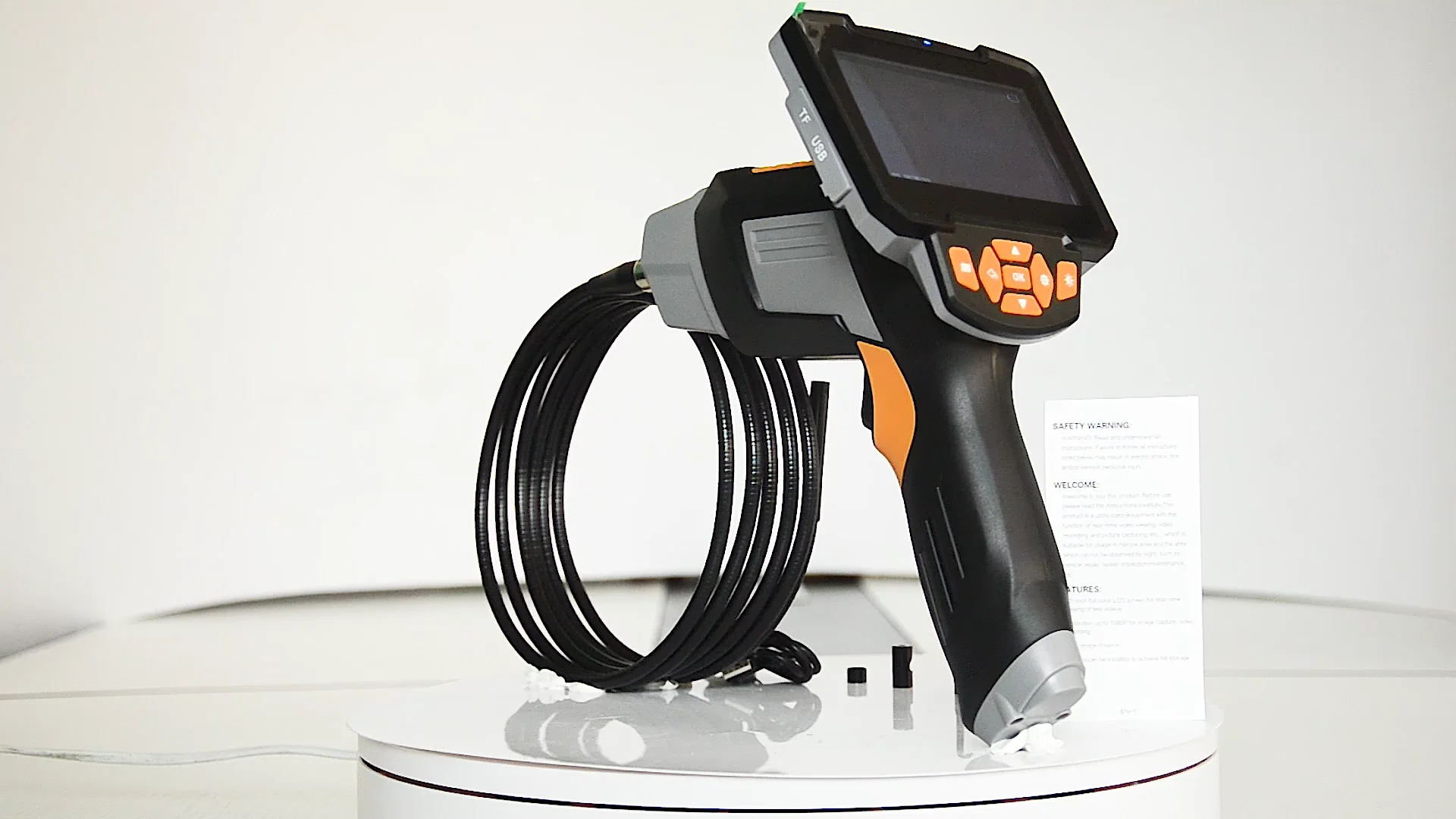 Inskam1121 1m Snake Tube Lcd Display Endoscope Underwater Rigid