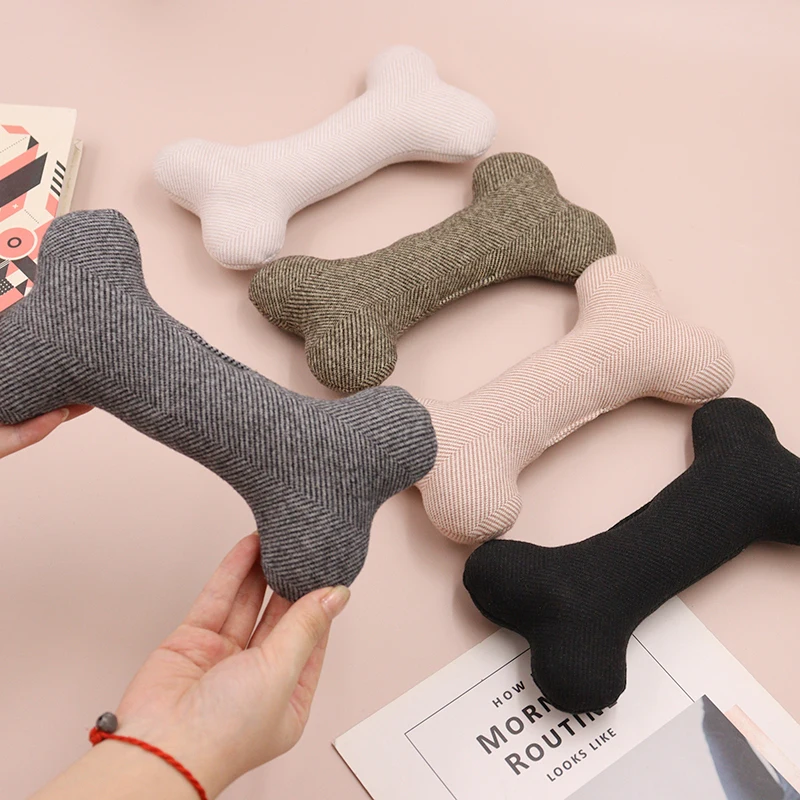 

Lovely Plush Pet Dog Toy Bones Daily Fun Teeth Clean Dog Entertainment Funny Dog Squeaky Bone Toy For Pet Puppy Chew