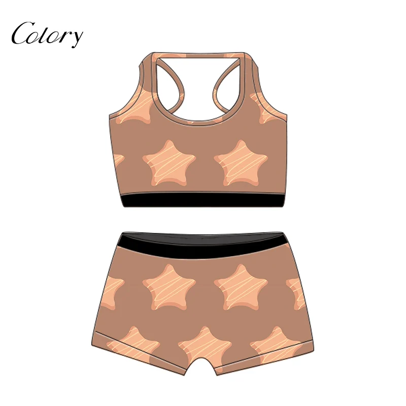 

Colory African Print Summer Bodysuit And Spandex Shorts Set, Picture shows