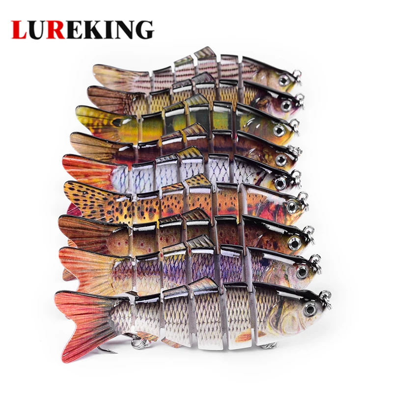 

Factory wholesale 19.5g 100mm 6 segments artificial jointed bait hard abs swimbait fishing lures