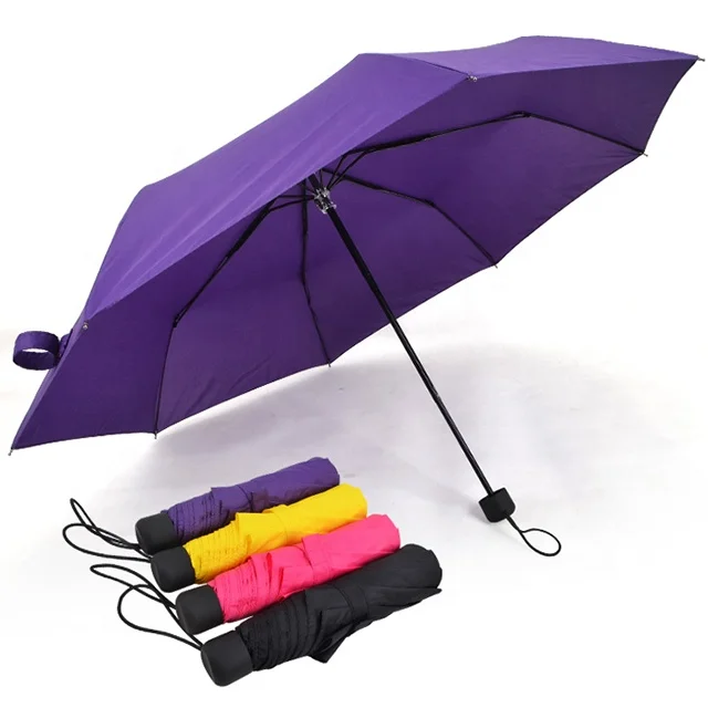 

customized wholesale compact 3 folding mini gift travel rain umbrella