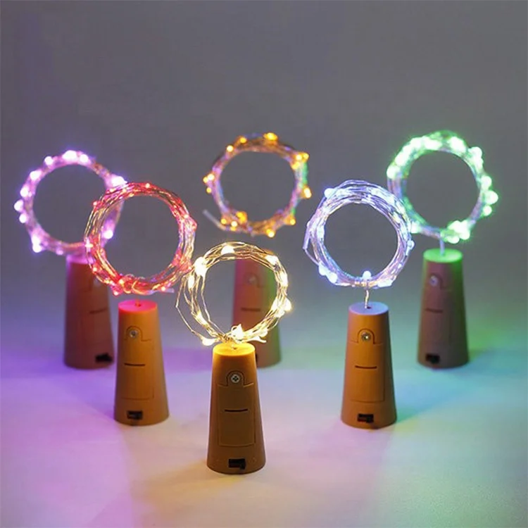 Newish 20LED New Wine Bottle Cork Copper Wire Button Battery Operated Fairy Night Mini Led Christmas String Light