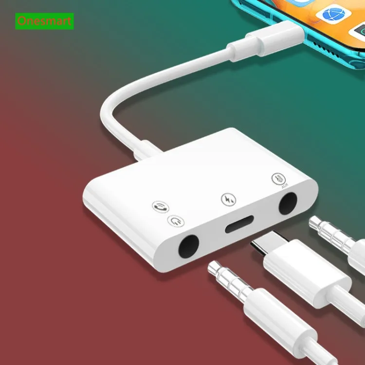 

Cheap Type-C Male Audio Adapter for Phone Live Sound Card Monitor 3.5mmx2 + Type-C Interfaces HD High-quality Live Broadcast