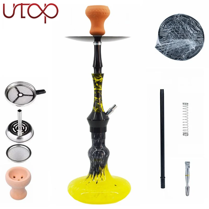 

Modern Union Russian Deluxe Large Smoking Set Gold Pink Nargile Resin Glass Chicha Shisha Hookah large floor hookah, Customised colors