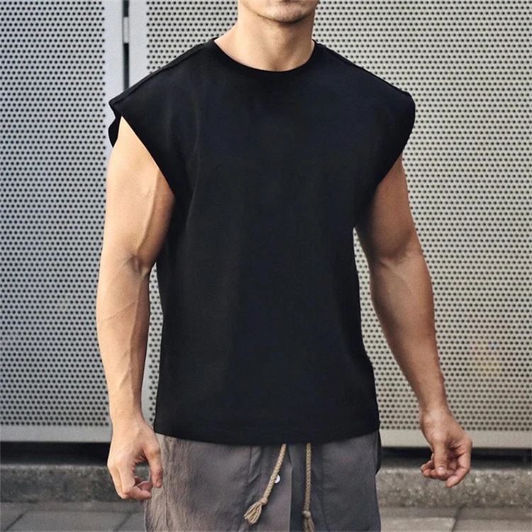 

Fashion running workout gym vest men muscle fit gym wear cotton plain tank tops with logo, 5 colors or custom