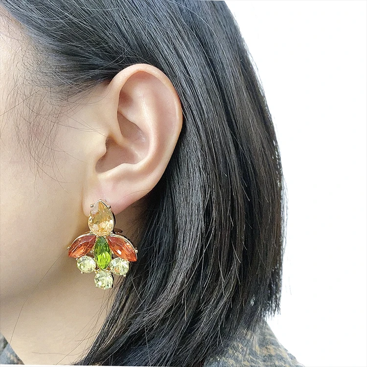

earings for women 2021 Colorful crystal earrings boucle d'oreille femme