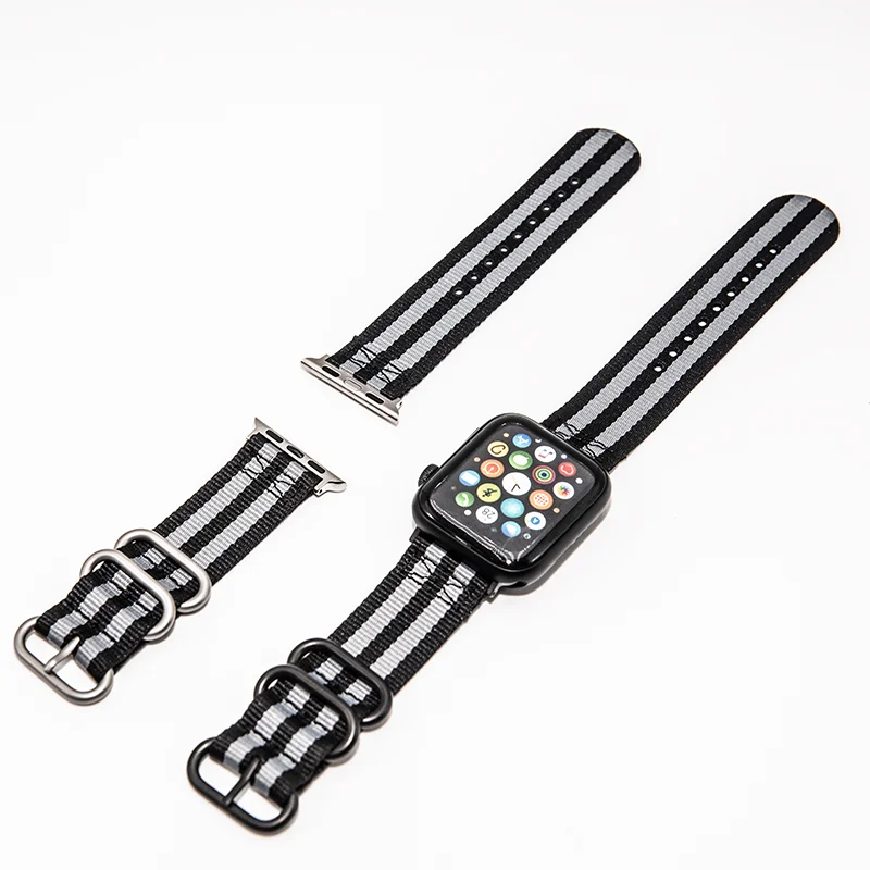 

YUNSE Premium Perlon 2 Piece Watch Band 20mm 22mm Nylon Nato Watch Strap For Apple Watch Band 38mm 42mm, Multi colors