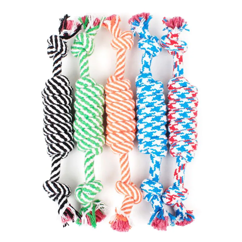 

Cotton Chew Pets dogs Toys Puppy Durable Braided Bone Knot Rope 27CM Tooth Cleaning Tool pet supplies