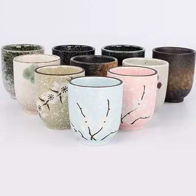 

creative Japanese retro stoneware teacup tea set restaurant hotel teacup cup water cup wholesale, As pictures