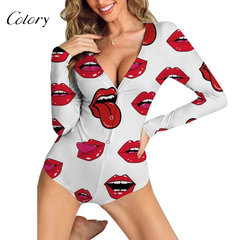 

Colory Factory wholesale custom women pajamas long sleeve onesie adult onesie for pajamas women, Picture shows