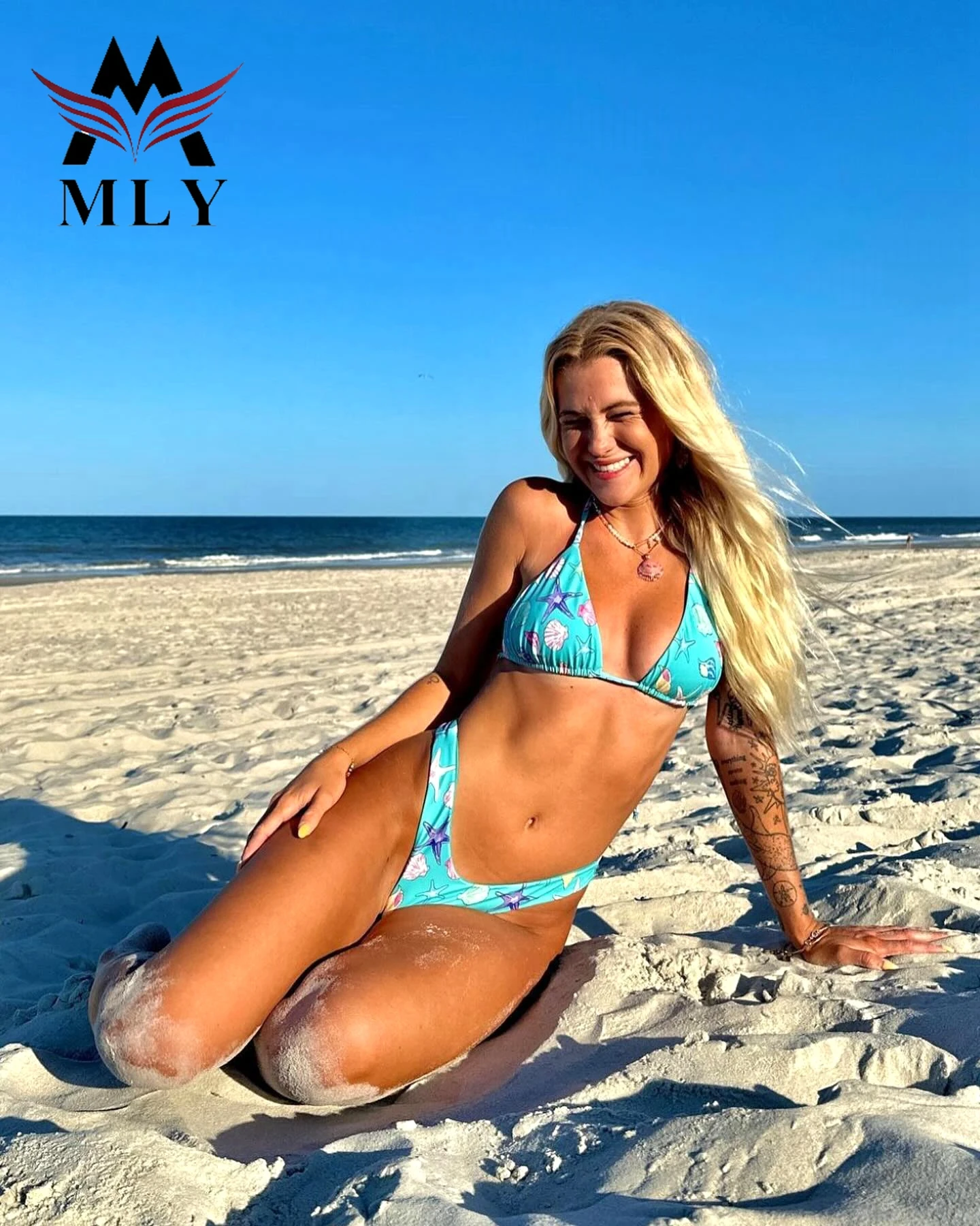 Lace Up Bikini Beachwear Set