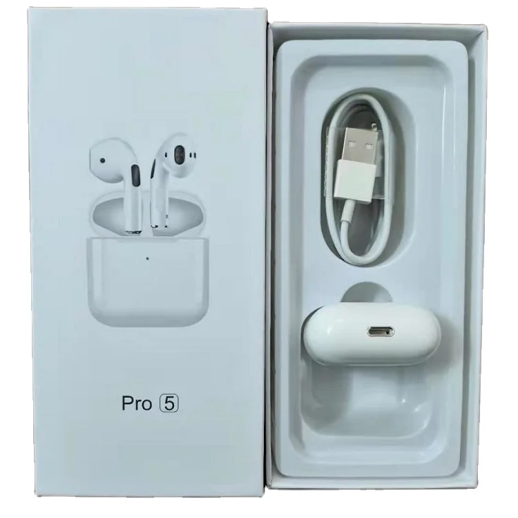 

Factory supply OEM Mini Pro 5 for airpods Press Sensor Wireless Blue tooth Earbuds Headphones With Portable Charging Case